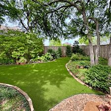 Shaded-Backyard-Solution-with-Pet-Friendly-Artificial-Turf-in-Garland-TX 2